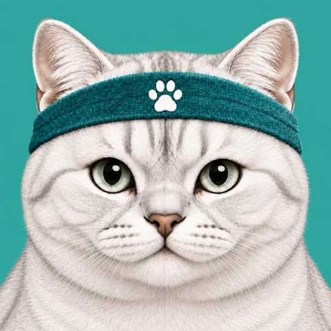 IRBIS Sudoku Google Play app icon: Irbis the cat wearing a teal sports headband.